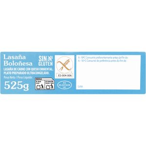 Lasaña Boloñesa sin Gluten