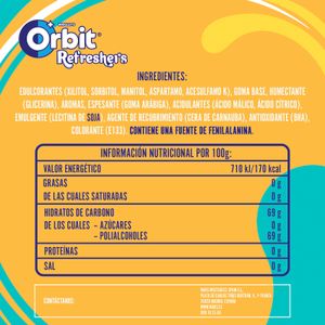 Chicle Grageado Refresh Sabor Tropical Bote