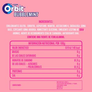 Chicle en Grageas Sabor Bubblemint Bote