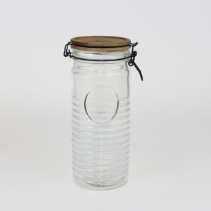 Tarro Vidrio Tapon Acacia 1300ml