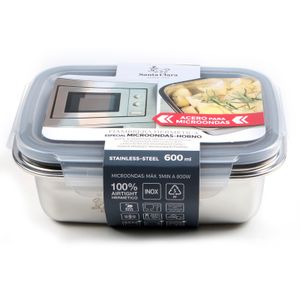 Fiambrera Acero Rectang 600ml