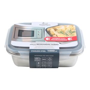 Fiambrera Acero Rectang 1000ml