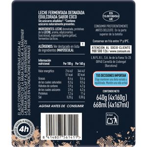 Yogur Líquido 0%0% Proteína sabor Coco