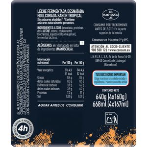 Yogur Líquido 0%0% Proteína sabor Tropical