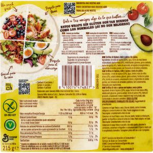 Wraps sin Gluten 4 Unidades