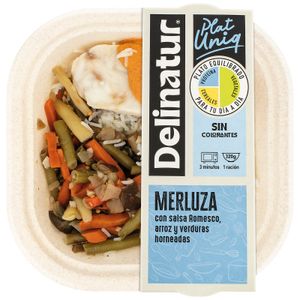 Imagen de Merluza Salsa Romesco Arroz y Verduras Horno