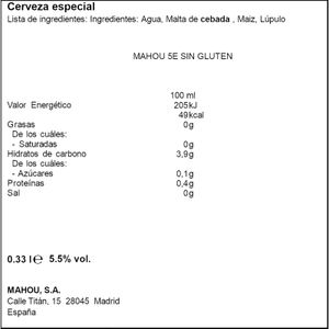 Cerveza sin Gluten Lata