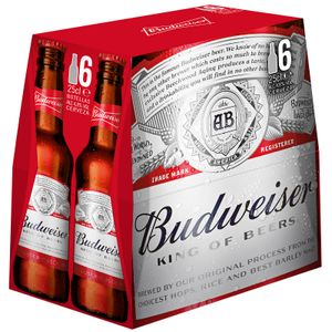 BUDWEISER Cerveza Americana Pack de 6 botellas