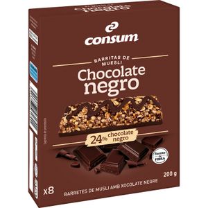 CONSUM Barritas Muesli Chocolate Negro