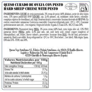 Queso Oveja Pesto 3% Leche Pasteurizada