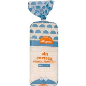 MILAGROS Pan Molde Sin Corteza Blanco