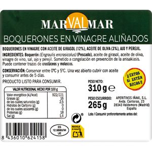 Boquerones Aliñados con Ajo y Perejil