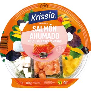 Ensalada Salmón Queso Cabra y Mango