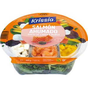 Ensalada Salmón Queso Cabra y Mango