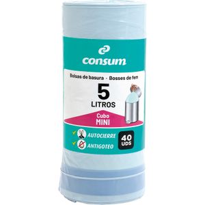 Bolsa Basura Autocierre Cubo Mini 5 Litros CONSUM
