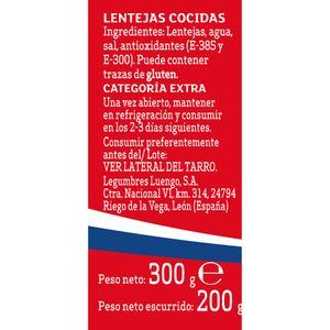 Lenteja Cocida