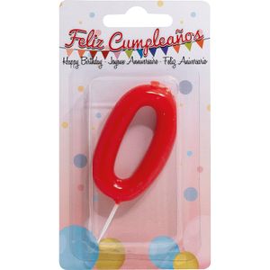 Vela de Aniversario Roja, Número 0