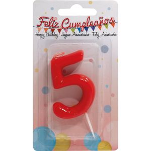 Vela de Aniversario Roja, Número 5