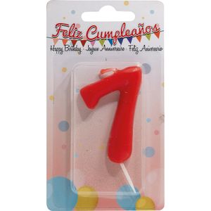 Vela de Aniversario Roja, Número 7