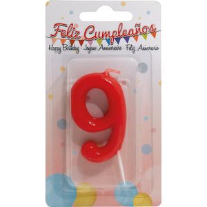 Vela de Aniversario Roja, Número 9