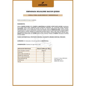 Segunda imagen del producto Empanada Hojaldre Bacon 11% Queso 32%