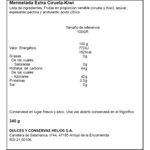 Mermelada Ciruela y Kiwi Tarro