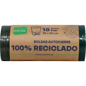 Bolsa Basura Autocierre 100% Reciclado 30 Litros
