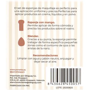 Segona imatge del producte Joc Esponges Maquillatge Blenders de la marca PONETTE