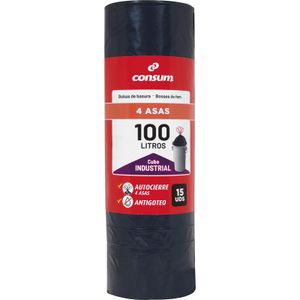 Bolsa Basura Autocierre 4 Asas 100 Litros
