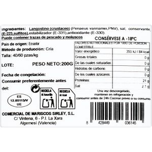 Langostino Crudo Congelado
