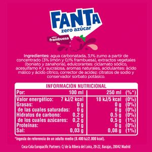 Refresco Frambuesa Zero Lata