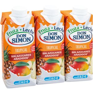 Zumo de Frutas y Leches Tropical S/azúcar P-3 3 X 330 Ml