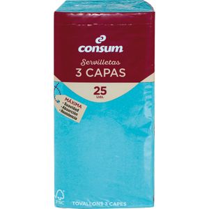 Servilletas 3 capas Turquesa CONSUM