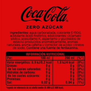 Refresco Cola Zero Minican Pack 10