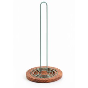 Porta-Rollos Acero y Acacia