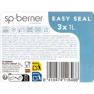 Segona imatge del producte Set 3 Hermètics Rectangulars 1L de la marca SP BERNER