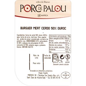 Tercera imatge del producte Burger Meat Porc 50% Duroc de la marca PORC PALOU