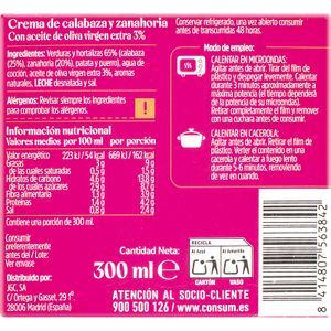 Segunda imagen del producto Crema de Calabaza de la marca CONSUM