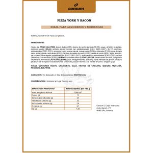 Segona imatge del producte Pizza Pernil York/Bacó 1 Unitat