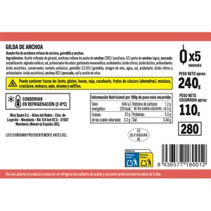 Segona imatge del producte Gildes d'Anxova Elaborades a mà de la marca PALILLO VIDA